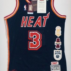 DWYANE WADE 3 MIAMI HEAT MITCHELL & NESS HARDWOOD CLASSICS LEGACY JERSEY